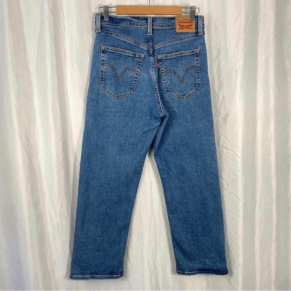 Levi Ribcage Straight Ankle Women’s Blue Denim Jeans Size 29 - Picture 4 of 16